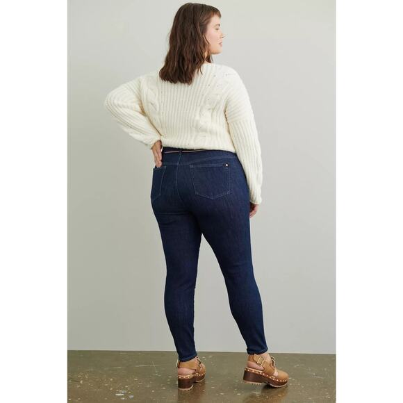New Anthropologie Pilcro High-Rise Metallic-Stitch Skinny Jeans $138 PLUS 20W - Picture 3 of 6